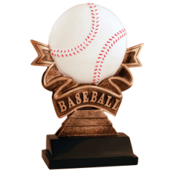 7" Baseball Ribbon Resin Victory Trophy 7" Baseball Ribbon Resin Victory Trophy