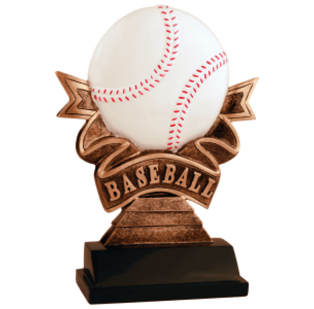 7" Baseball Ribbon Resin Victory Trophy 7" Baseball Ribbon Resin Victory Trophy