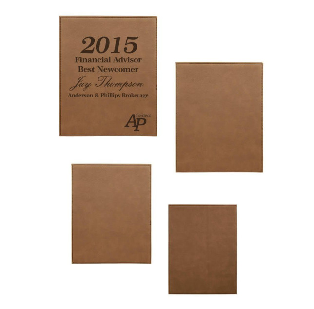 8" x 10" Dark Brown Laserable Leatherette Plaque 8" x 10" Dark Brown Laserable Leatherette Plaque