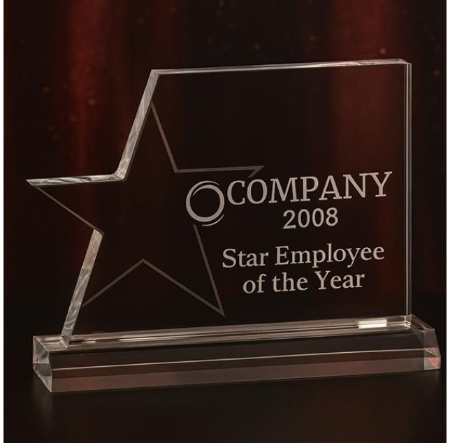 Star Excellence Award, length is 7 1/2", height is 5 7/8"  Star Excellence Award, length is 7 1/2", height is 5 7/8"