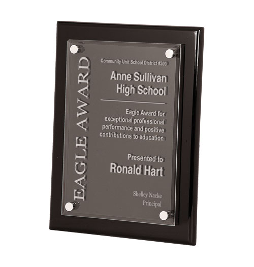 9 x 12 Black Piano Finish Floating Acrylic Plaque